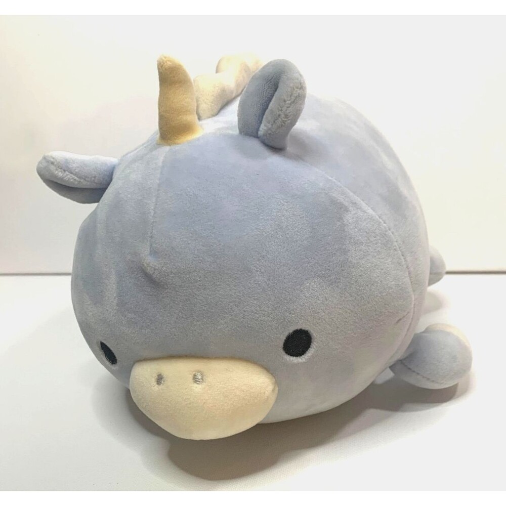 Liv Heart Blue Unicorn Plush Stuffed Animal Marshmallow Cushion Bolster